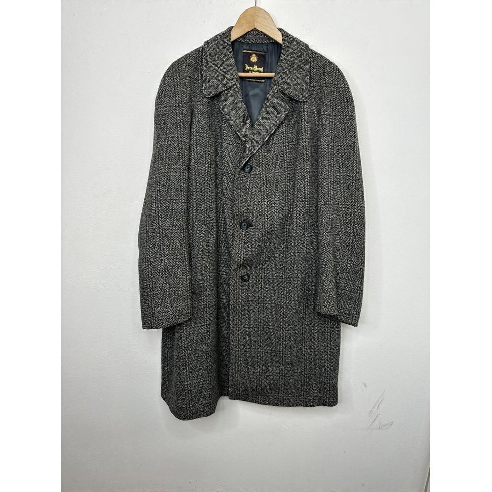 Vintage Kungl Hovl‎ Dress Bocaj Of Sweden Wool Men L Overcoat Gray Green Tweed